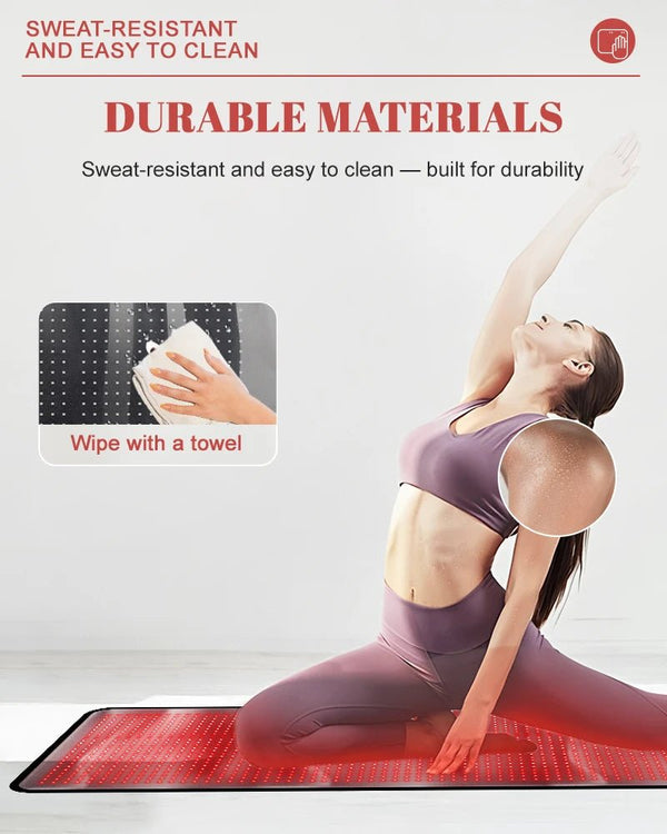 1440 LEDs Red Infrared Light Mat 660nm 850nm Near Infrared Light Device Yoga Large Pad 76"x 24"For Body Pain Relief Power 160W - Healari