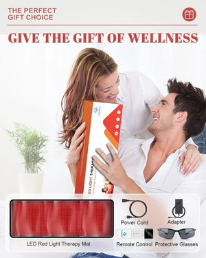 1440 LEDs Red Infrared Light Mat 660nm 850nm Near Infrared Light Device Yoga Large Pad 76"x 24"For Body Pain Relief Power 160W - Healari