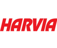 Red 'HARVIA' logo on a white background