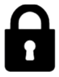 Black padlock icon on a white background