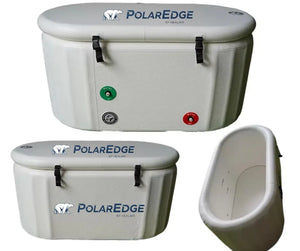 Two PolarEdge coolers with a white background