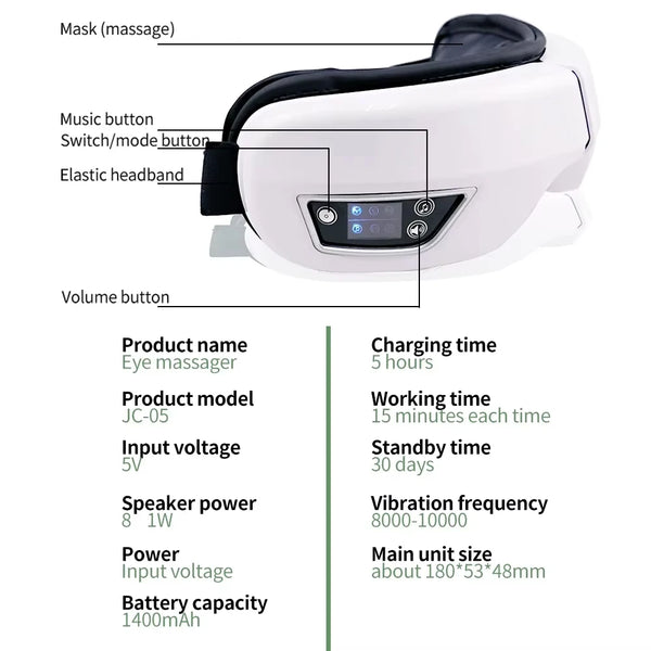 Smart Eye Massager with Bluetooth Music