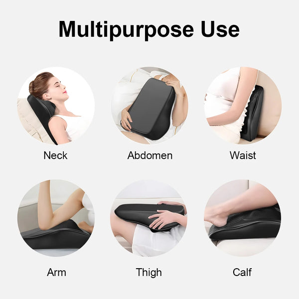 ThermalHarmony Kneading Neck & Back Massage Pillow