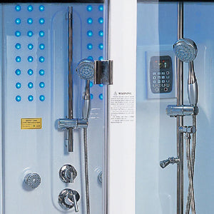 Maya Bath Siena-L Steam Shower: Left-Side Corner Steam & Whirlpool Combo