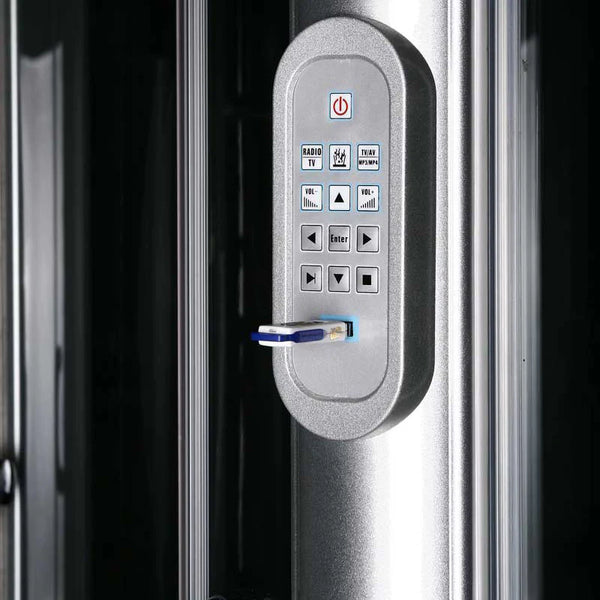 Maya Bath Siena-L Steam Shower: Left-Side Corner Steam & Whirlpool Combo