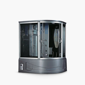 Maya Bath Siena-L Steam Shower: Left-Side Corner Steam & Whirlpool Combo
