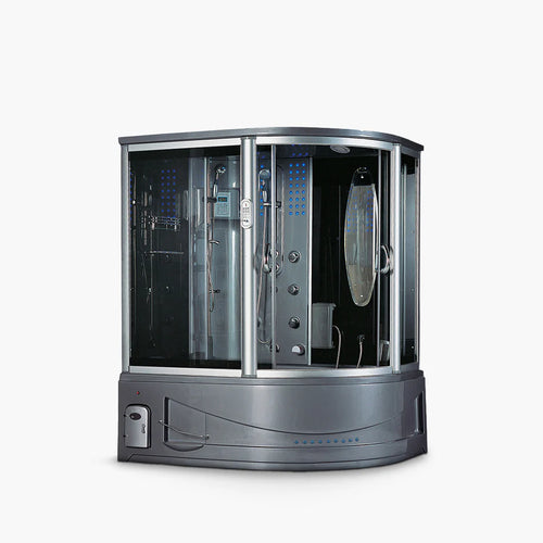 Maya Bath Siena-L Steam Shower: Left-Side Corner Steam & Whirlpool Combo