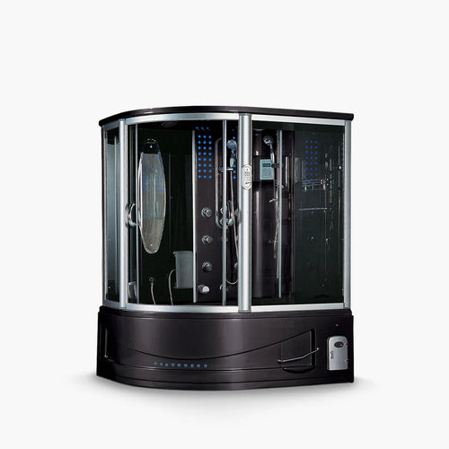 Maya Bath Siena-R Steam Shower: Right-Side Corner Steam & Whirlpool Combo