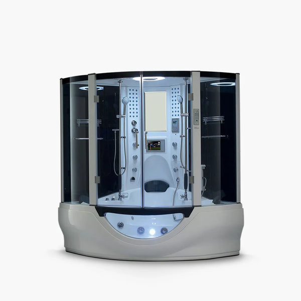 Maya Bath Valencia Steam Shower with Whirlpool Tub &Amp; Built-In TV