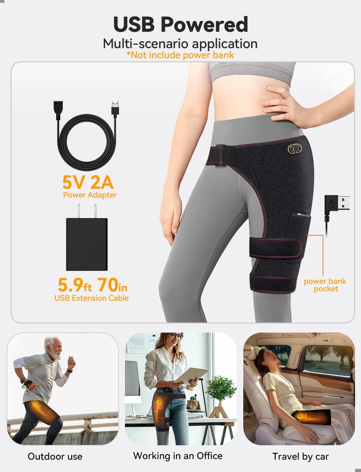 CoreAlign Heated Hip Support Brace - Healari