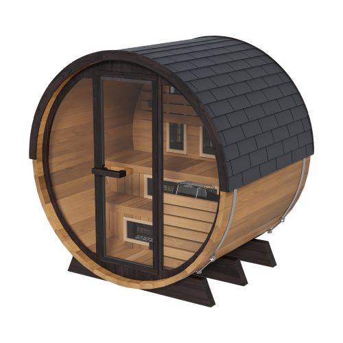Finnmark FD - 7 Outdoor Hybrid Barrel Sauna | Infrared + Traditional Steam - Healari
