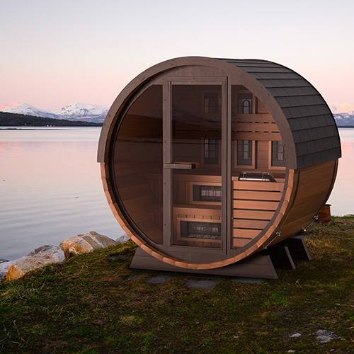 Finnmark FD - 7 Outdoor Hybrid Barrel Sauna | Infrared + Traditional Steam - Healari