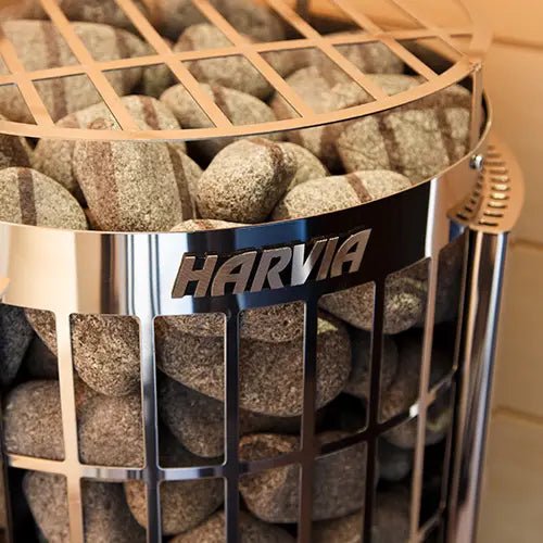 Harvia Cilindro PC60 Half Series 6kW Electric Sauna Heater | Built - In Controls | Stainless Steel - Healari