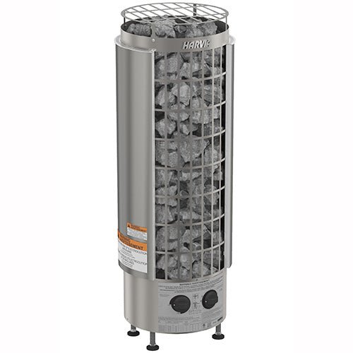 Harvia Cilindro PC80 Half Series 8kW Electric Sauna Heater | Built - In Controls | Stainless Steel - Healari