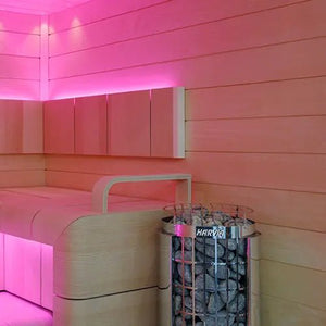 Harvia Cilindro PC90 Half Series 9kW Electric Sauna Heater | Built - In Controls | Stainless Steel - Healari