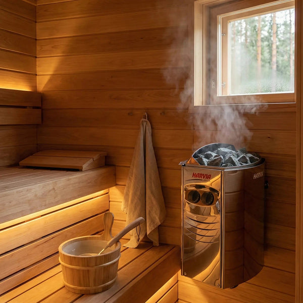 Harvia Vega Compact 1.9kW Electric Sauna Heater (120V) – Stainless Steel - Healari