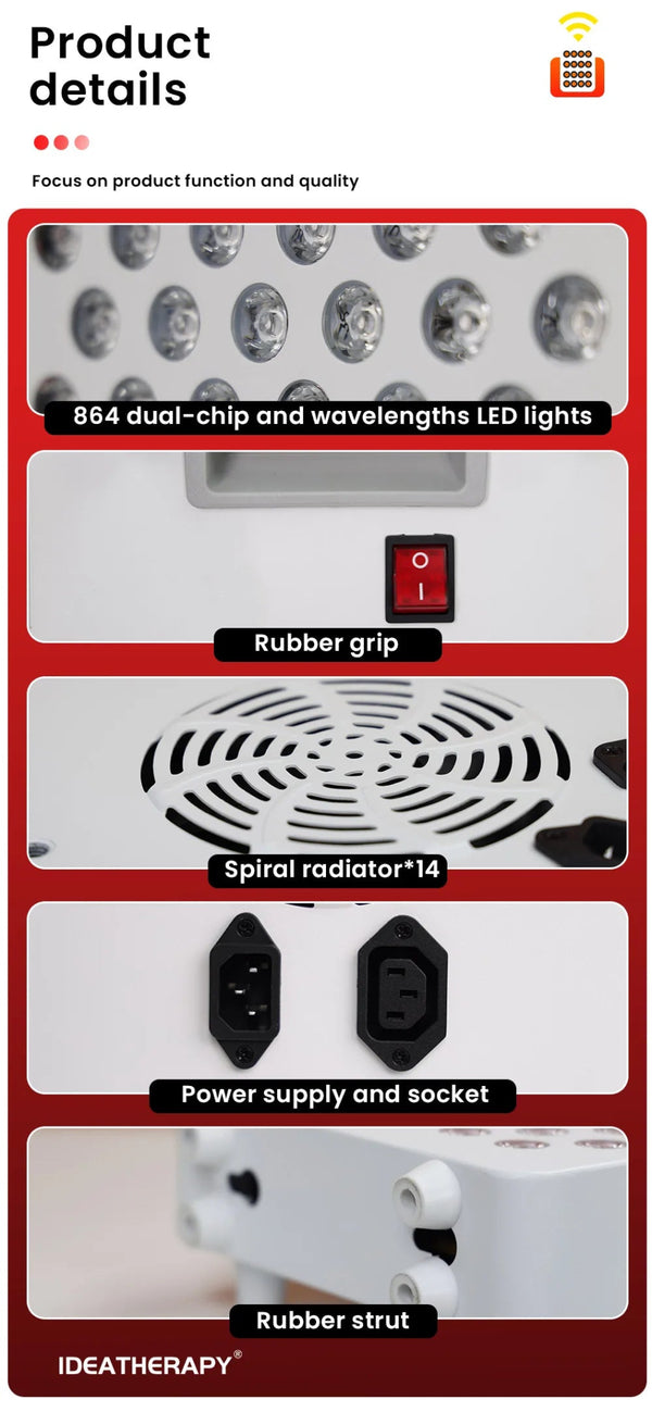 Luminara Luxe Red Light Therapy Panel with Stand - Healari