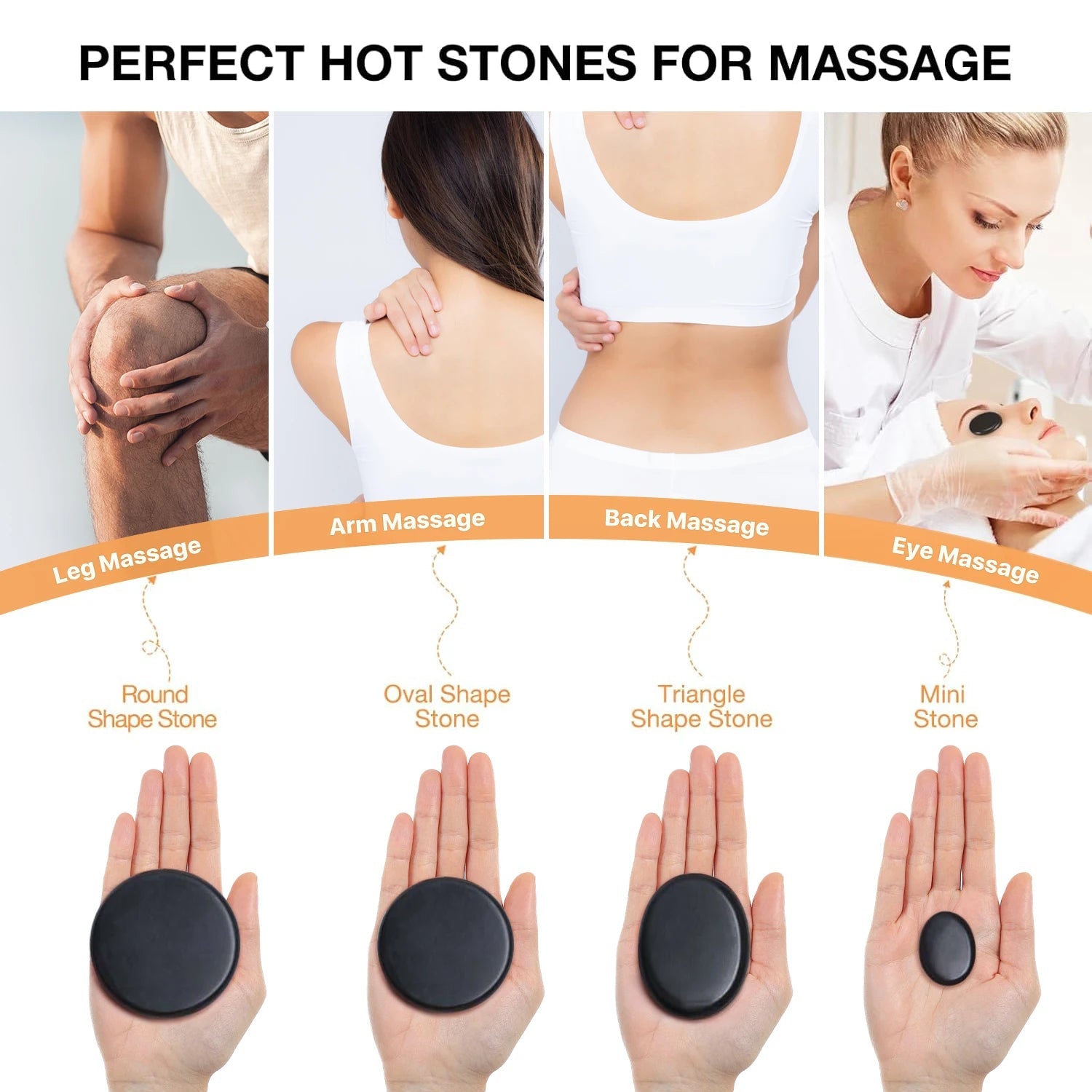 LuxeStone Professional Massage Tools - 20 PIECE HOT STONE MASSAGE SET - Healari