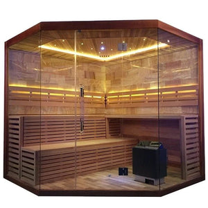 LuxeSuite Indoor Corner Steam Sauna Room - Healari