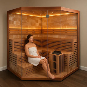 LuxeSuite Indoor Corner Steam Sauna Room - Healari