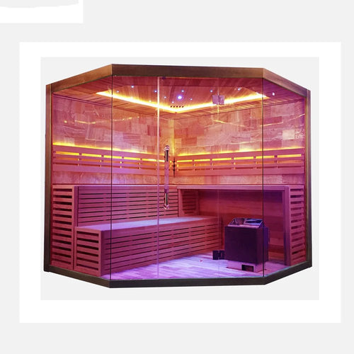 LuxeSuite Traditional Steam Sauna With Stone Decoration - Healari