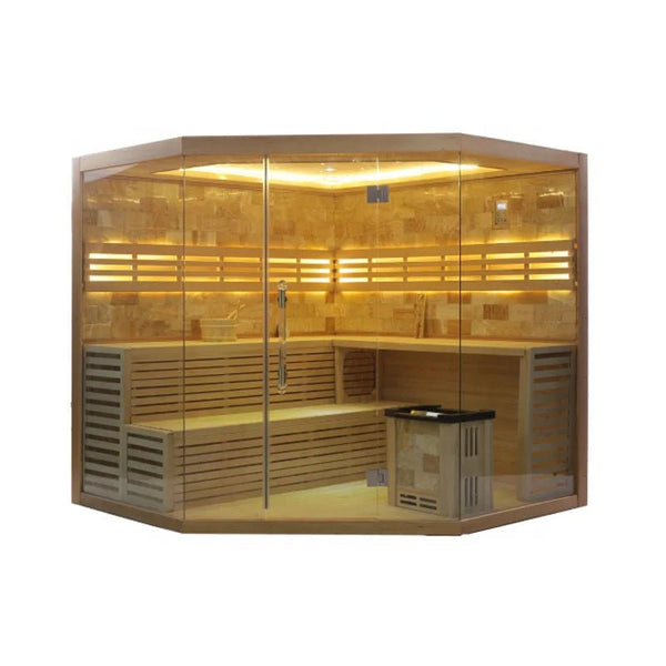 LuxeSuite Traditional Steam Sauna With Stone Decoration - Healari