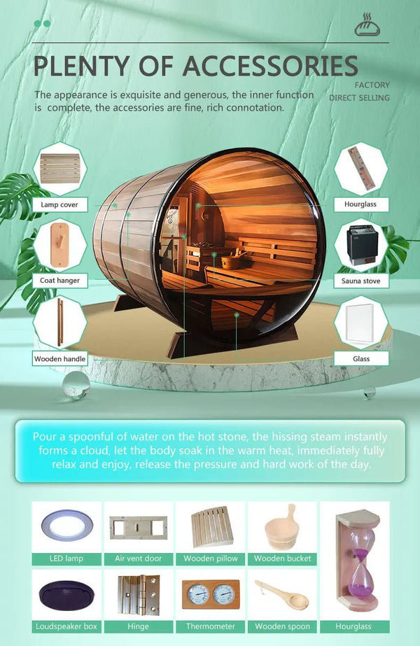 LuxxeSuite Pro Red Cedar Steam Sauna - Healari