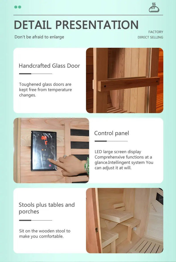 LuxxeSuite Pro Red Cedar Steam Sauna - Healari