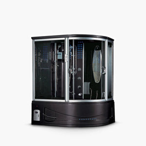 Maya Bath Siena - L Steam Shower: Left - Side Corner Steam & Whirlpool Combo - Healari