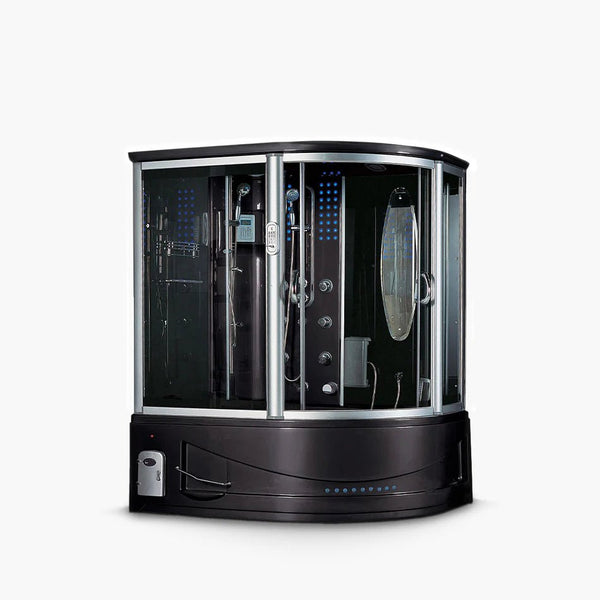 Maya Bath Siena - L Steam Shower: Left - Side Corner Steam & Whirlpool Combo - Healari