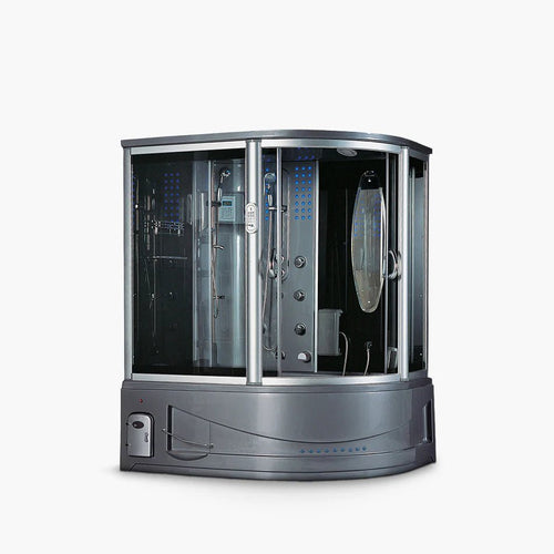Maya Bath Siena - L Steam Shower: Left - Side Corner Steam & Whirlpool Combo - Healari
