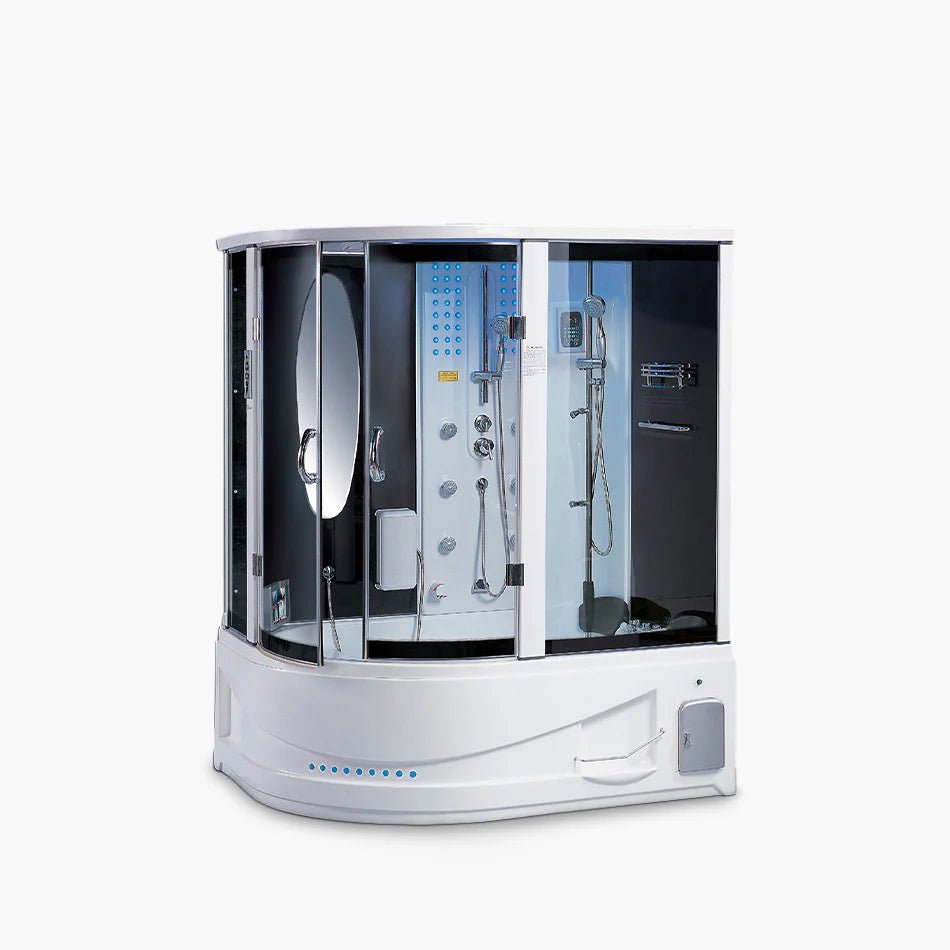 Maya Bath Siena - R Steam Shower: Right - Side Corner Steam & Whirlpool Combo - Healari