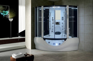 Maya Bath Valencia Steam Shower with Whirlpool Tub &Amp; Built - In TV - Healari