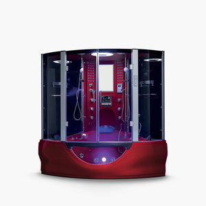 Maya Bath Valencia Steam Shower with Whirlpool Tub &Amp; Built - In TV - Healari