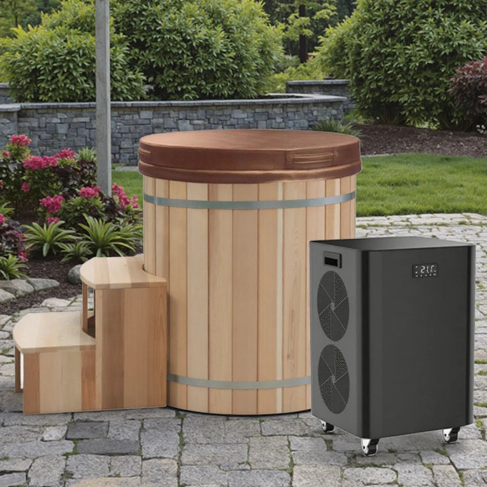 PolarEdge Cedar Cold Plunge Tub with Chiller & Pump - Healari