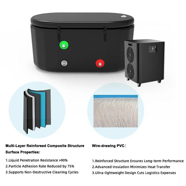 PolarEdge Inflatable Oval Cold Plunge Tub + Chiller System - Healari
