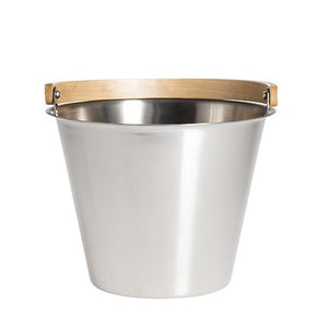 Rento × Harri Koskinen Sauna Bucket – Stainless Steel with Birch Handle - Healari