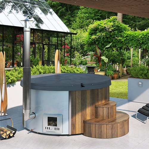 SaunaLife Model S4N — Premium Wood - Burning Hot Tub - Healari