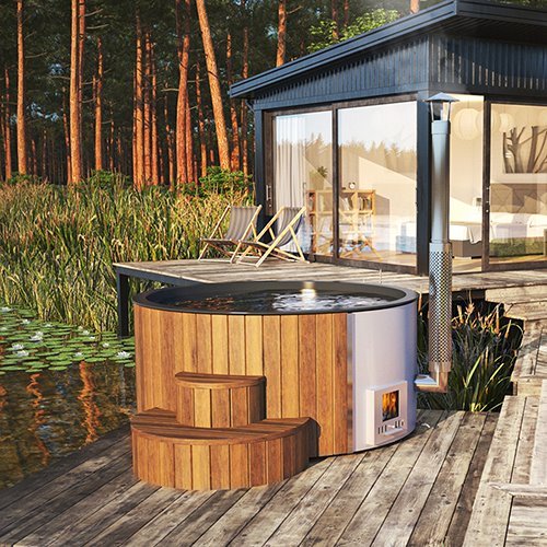 SaunaLife Model S4N — Premium Wood - Burning Hot Tub - Healari