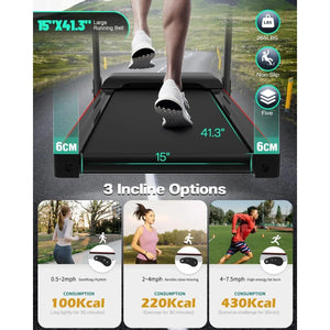 SmartFold Treadmill for Home with 3 - Level Manual Incline And Foldable Design - Healari